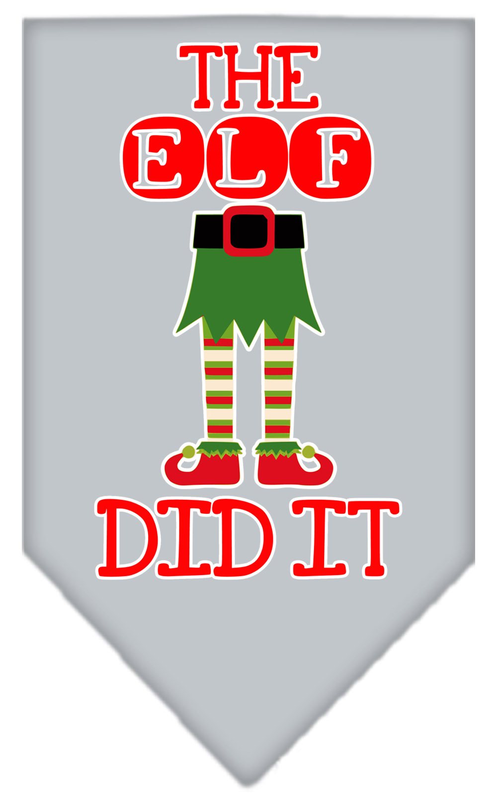 The Elf Did It Screen Print Bandana Grey Small